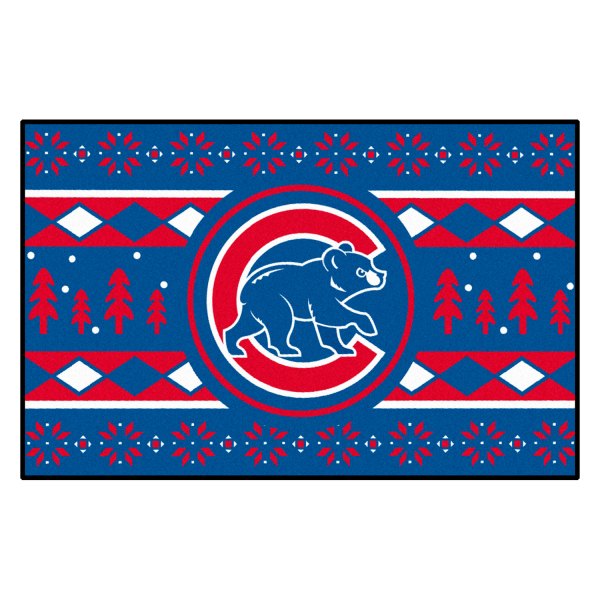 FanMats® - "Holiday Sweater" Chicago Cubs 19" x 30" Nylon Face Starter Mat
