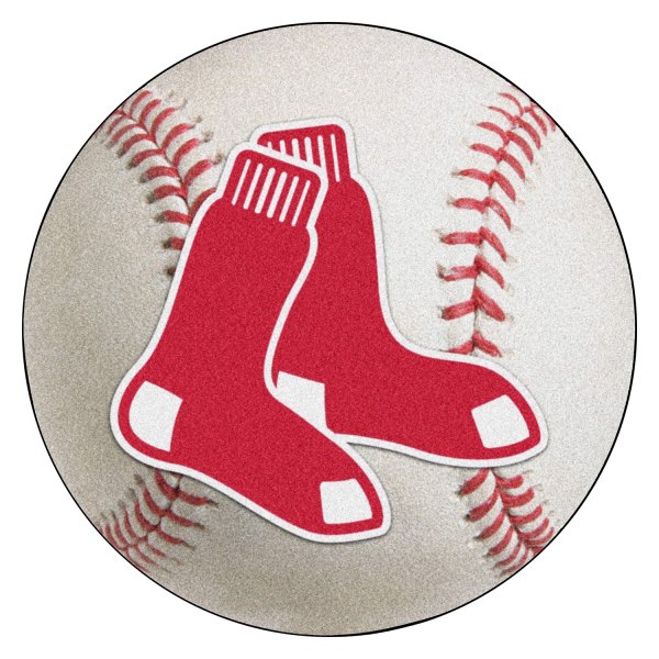 FanMats® - Boston Red Sox 27" Dia Nylon Face Baseball Ball Floor Mat