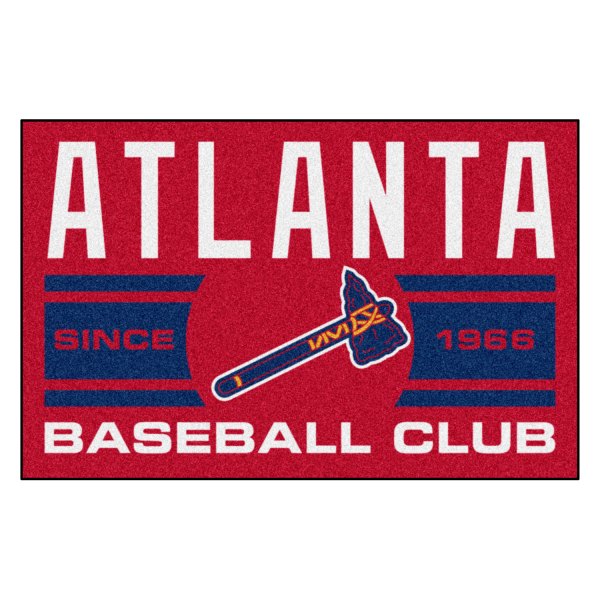 FanMats® - Atlanta Braves 19" x 30" Nylon Face Starter Mat with "Tomahawk" Logo