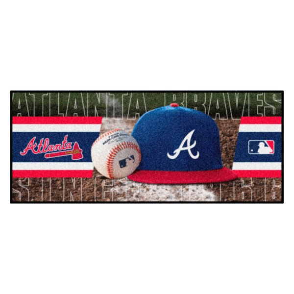 FanMats® - Atlanta Braves 30" x 72" Nylon Face Baseball Runner Mat