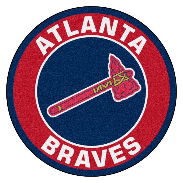FanMats® - Atlanta Braves 27" Dia Nylon Face Roundel Floor Mat
