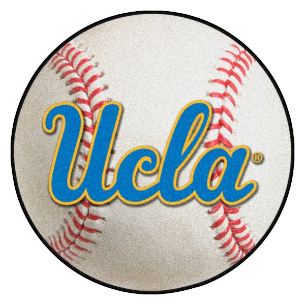 FanMats® - University of California (Los Angeles) 27" Dia Nylon Face Baseball Ball Floor Mat with "script UCLA" Logo