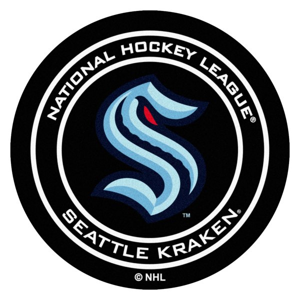 FanMats® - Seattle Kraken 27" Dia Nylon Face Hockey Puck Floor Mat