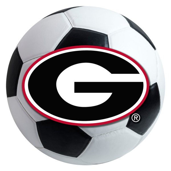 FanMats® - University of Georgia 27" Dia Nylon Face Soccer Ball Floor Mat with "G in Red Cyrcle" Logo