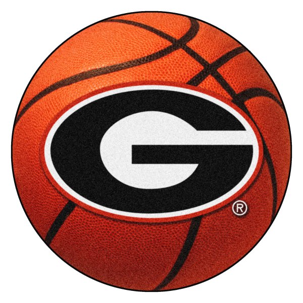 FanMats® - University of Georgia 27" Dia Nylon Face Basketball Ball Floor Mat with G Logo
