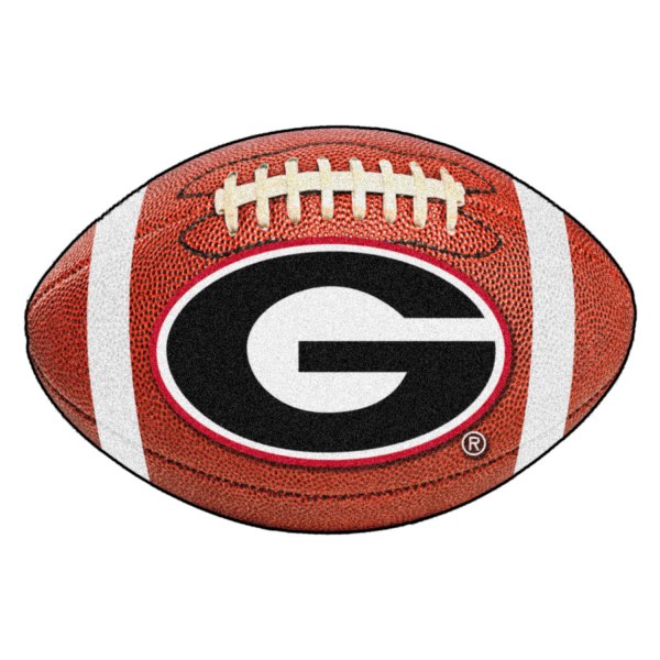 FanMats® - University of Georgia 20.5" x 32.5" Nylon Face Football Ball Floor Mat with G Logo