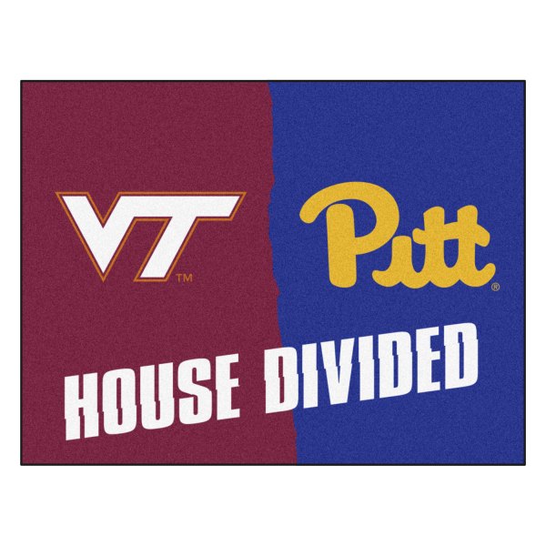 FanMats® - Virginia Tech/Pittsburg 33.75" x 42.5" Nylon Face House Divided Floor Mat