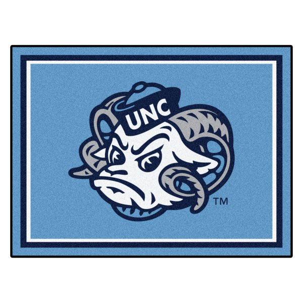 FanMats® - University of North Carolina (Chapel Hill) 96" x 120" Nylon Face Ultra Plush Floor Rug with "Ram" Logo