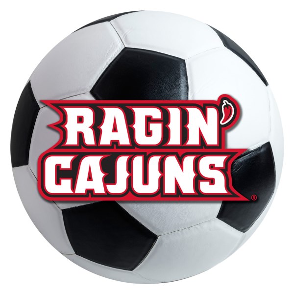 FanMats® - University of Louisiana-Lafayette 27" Dia Nylon Face Soccer Ball Floor Mat with "Ragin Cajuns" Wordmark