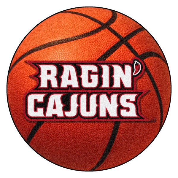 FanMats® - University of Louisiana-Lafayette 27" Dia Nylon Face Basketball Ball Floor Mat with "Ragin Cajuns" Wordmark