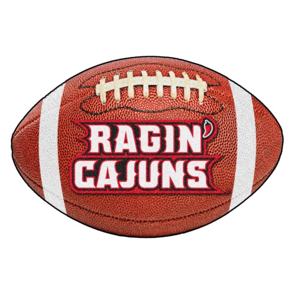 FanMats® - University of Louisiana-Lafayette 20.5" x 32.5" Nylon Face Football Ball Floor Mat with "Ragin Cajuns" Wordmark