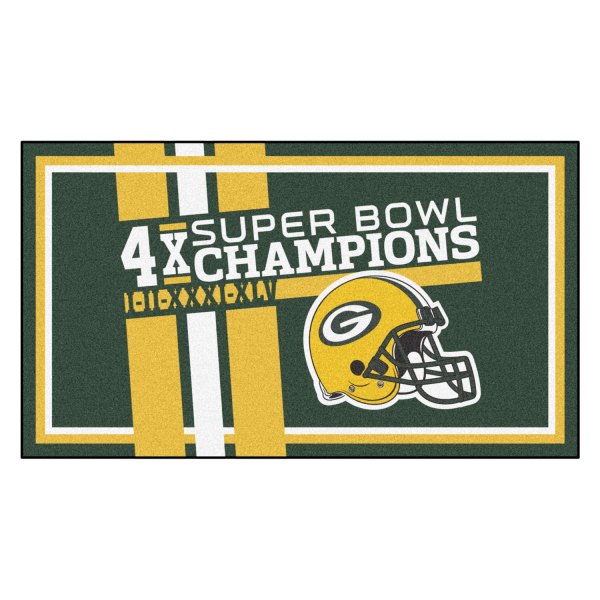FanMats® - "Dynasty" Green Bay Packers 36" x 60" Nylon Face Plush Floor Rug