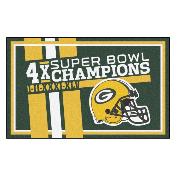 FanMats® - "Dynasty" Green Bay Packers 48" x 72" Nylon Face Floor Rug