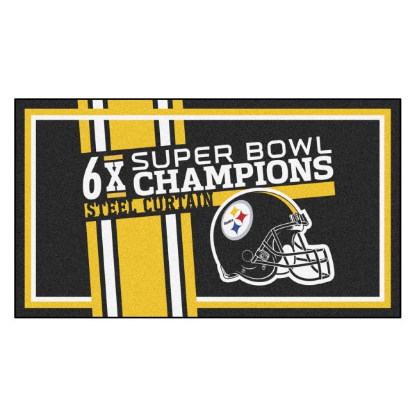 FanMats® - "Dynasty" Pittsburg Steelers 36" x 60" Nylon Face Plush Floor Rug