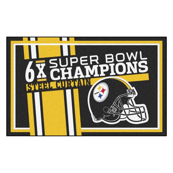 FanMats® - "Dynasty" Pittsburg Steelers 48" x 72" Nylon Face Floor Rug