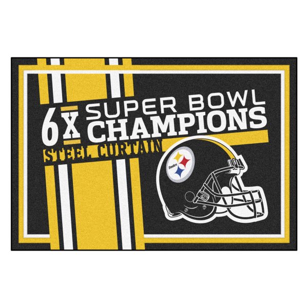 FanMats® - "Dynasty" Pittsburg Steelers 60" x 96" Nylon Face Floor Rug