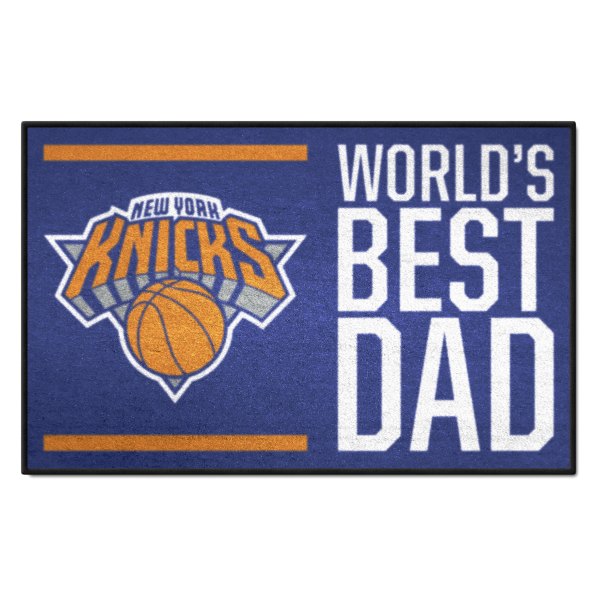 FanMats® - "World's Best Dad" New York Knicks 19" x 30" Nylon Face Starter Mat with "KNICKS" Primary Logo