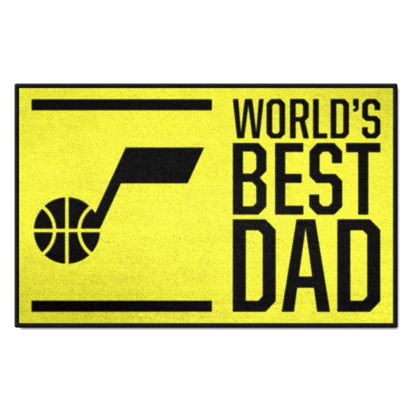 FanMats® - "World's Best Dad" Utah Jazz 19" x 30" Nylon Face Starter Mat with "Music Note" Primary Logo