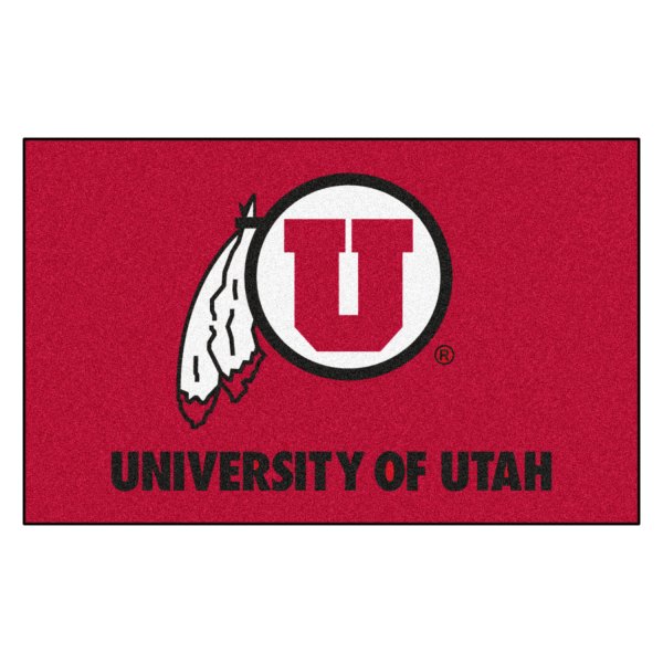 FanMats® - University of Utah 60" x 96" Nylon Face Ulti-Mat with "Circle U & Feathers" Logo & Wordmark
