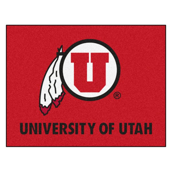 FanMats® - University of Utah 33.75" x 42.5" Nylon Face All-Star Floor Mat with "Circle U & Feathers" Logo & Wordmark