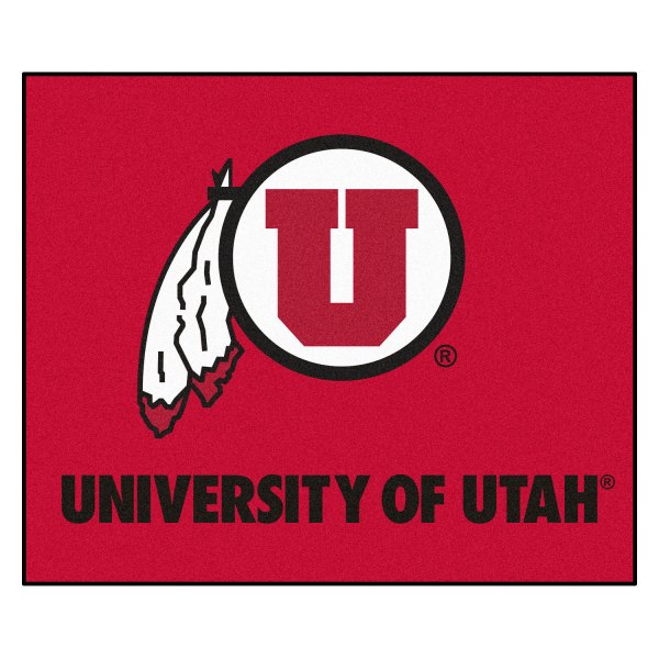 FanMats® - University of Utah 59.5" x 71" Nylon Face Tailgater Mat with "Circle U & Feathers" Logo & Wordmark
