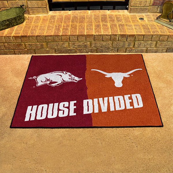 FanMats® - University of Arkansas/University of Texas 33.75" x 42.5" Nylon Face House Divided Floor Mat