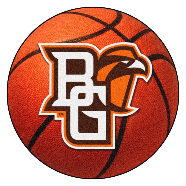 FanMats® - Bowling Green State University 27" Dia Nylon Face Basketball Ball Floor Mat with "BG & Falcon" Logo