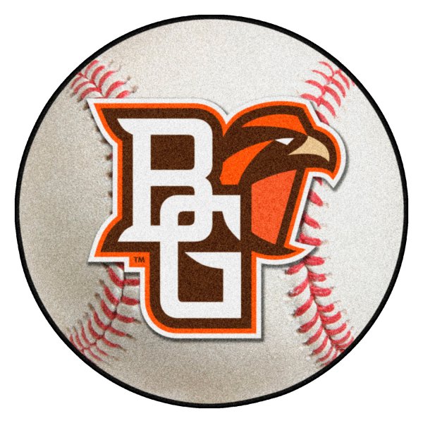 FanMats® - Bowling Green State University 27" Dia Nylon Face Baseball Ball Floor Mat with "BG & Falcon" Logo