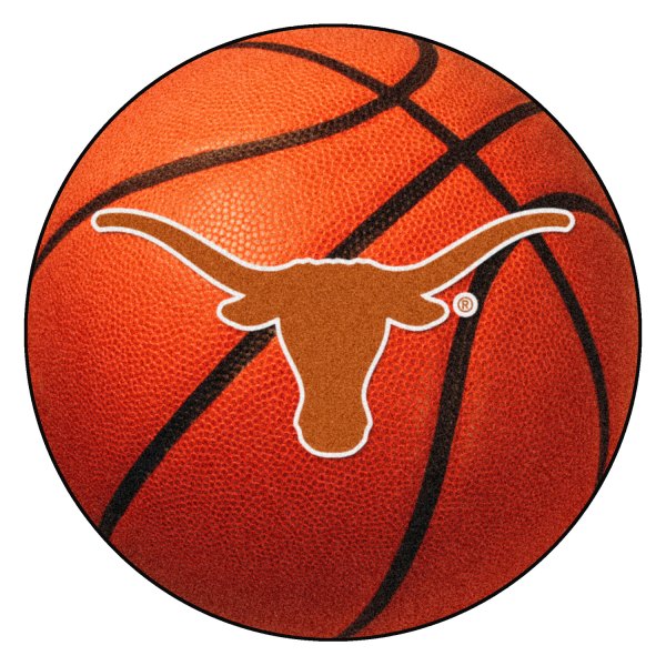 FanMats® - University of Texas 27" Dia Nylon Face Basketball Ball Floor Mat with "Longhorn" Logo
