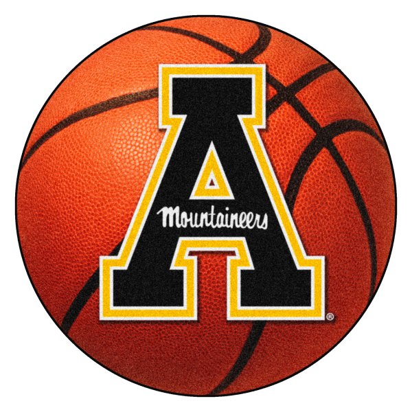 FanMats® - Appalachian State University 27" Dia Nylon Face Basketball Ball Floor Mat with "A & Mountaineers" Logo