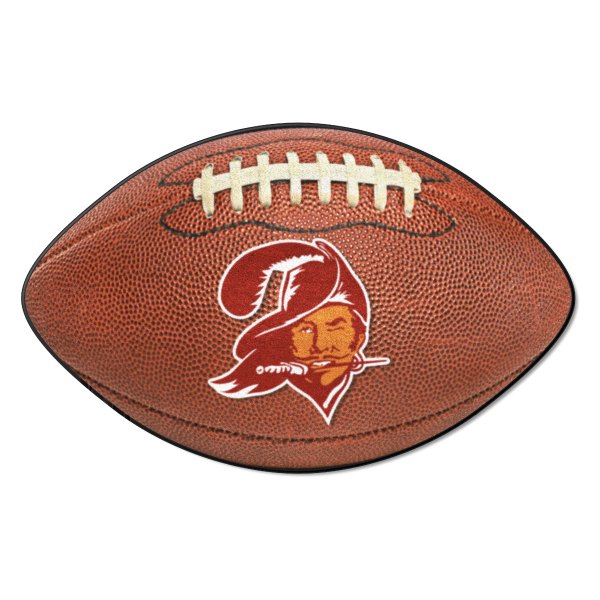 FanMats® - Vintage Tampa Bay Buccaneers 20.5" x 32.5" Nylon Face Football Ball Floor Mat with "Bucco Bruce" Logo
