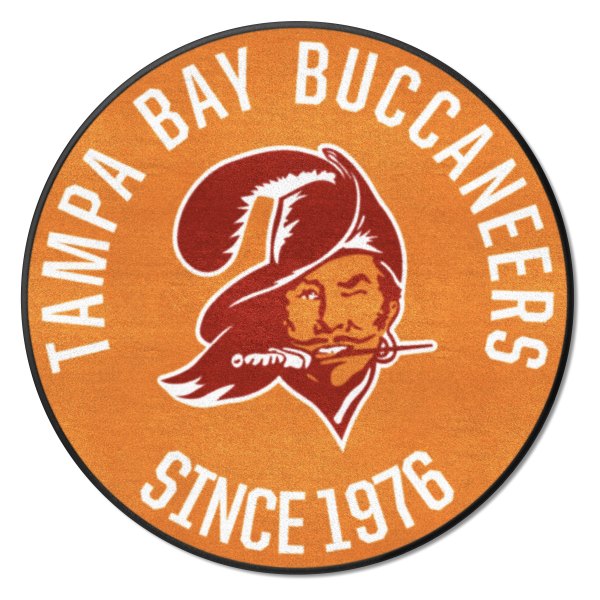FanMats® - Vintage Tampa Bay Buccaneers 27" Dia Nylon Face Roundel Floor Mat