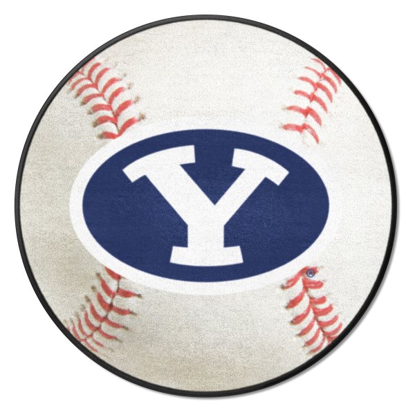 FanMats® - Brigham Young University 27" Dia Nylon Face Baseball Ball Floor Mat with "Oval Y" Logo