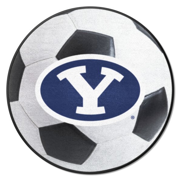 FanMats® - Brigham Young University 27" Dia Nylon Face Soccer Ball Floor Mat with "Oval Y" Logo