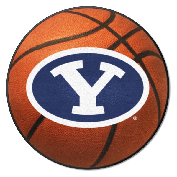 FanMats® - Brigham Young University 27" Dia Nylon Face Basketball Ball Floor Mat with "Oval Y" Logo