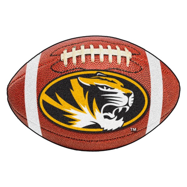 FanMats® - University of Missouri 20.5" x 32.5" Nylon Face Football Ball Floor Mat with "Oval Tiger" Logo