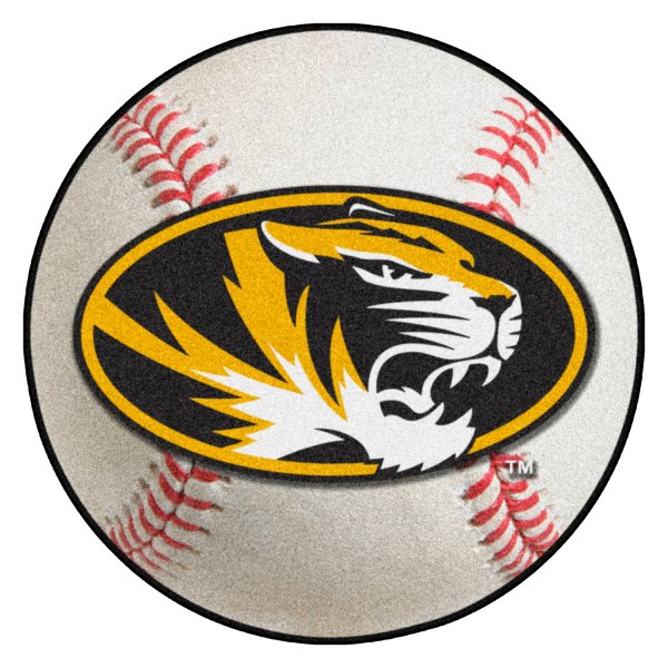 FanMats® - University of Missouri 27" Dia Nylon Face Baseball Ball Floor Mat with "Oval Tiger" Logo