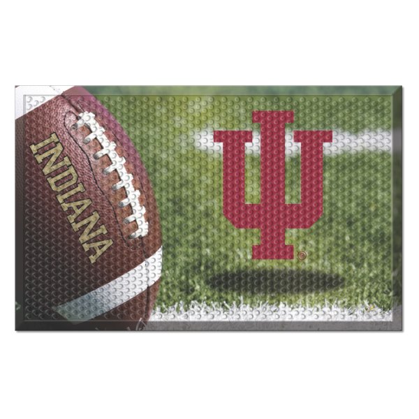 FanMats® - Indiana University 30"L x 19"W Photo Rubber Scraper Door Mat with IU Trident Primary Logo