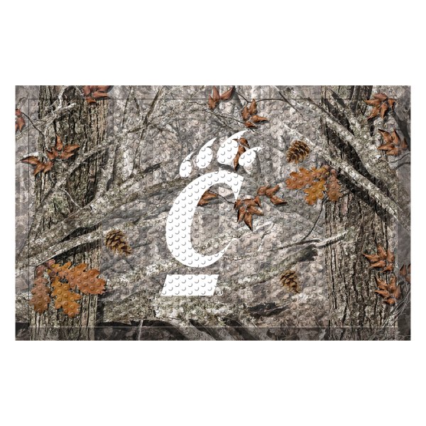FanMats® - University of Cincinnati 30"L x 19"W Camo Rubber Scraper Door Mat with Claw C Primary Logo