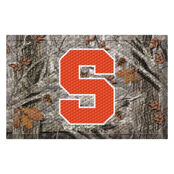 FanMats® - Syracuse University 30"L x 19"W Camo Rubber Scraper Door Mat with S Primary Logo