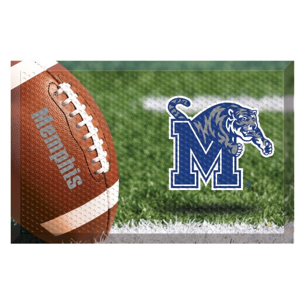 FanMats® - University of Memphis 30"L x 19"W Photo Rubber Scraper Door Mat with M & Tiger Primary Logo
