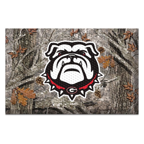 FanMats® - University of Georgia 30"L x 19"W Camo Rubber Scraper Door Mat with Bulldog Logo