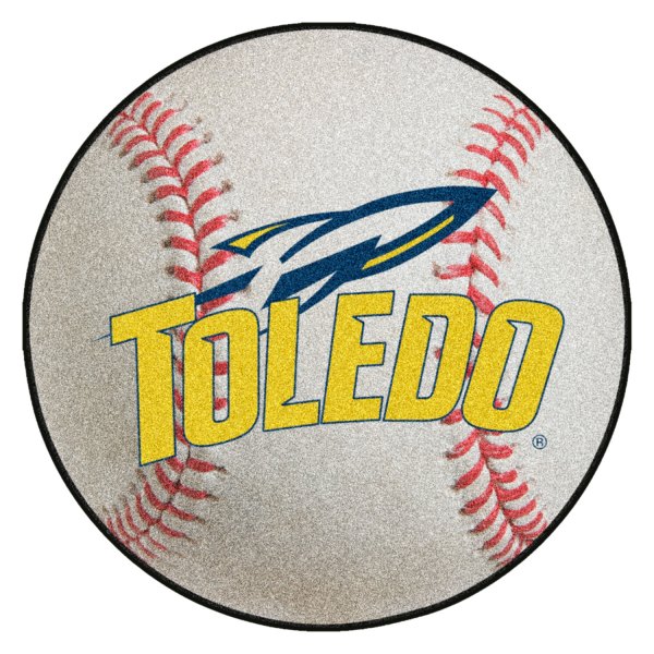 FanMats® - University of Toledo 27" Dia Nylon Face Baseball Ball Floor Mat with "Rocket & Toledo" Logo