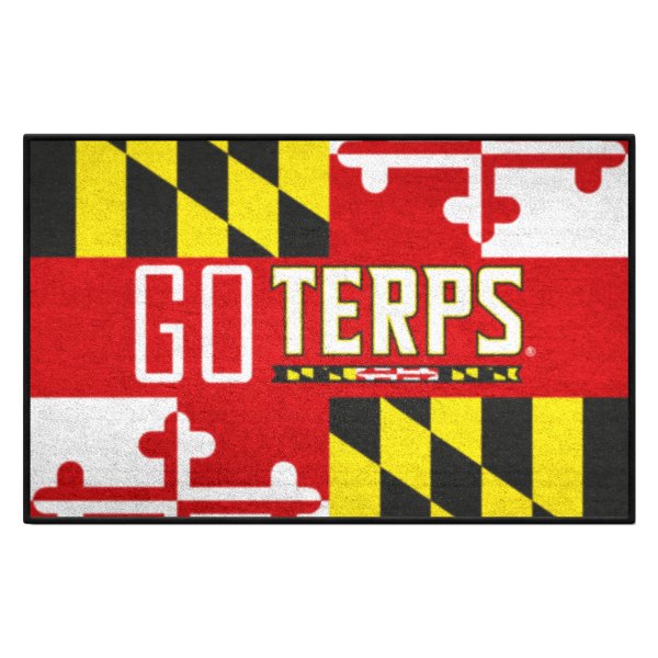 FanMats® - University of Maryland 30"L x 19"W Slogan Nylon Starter Mat with Go Terps Slogan