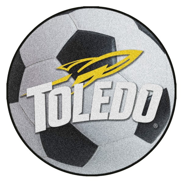 FanMats® - University of Toledo 27" Dia Nylon Face Soccer Ball Floor Mat with "Rocket & Toledo" Logo