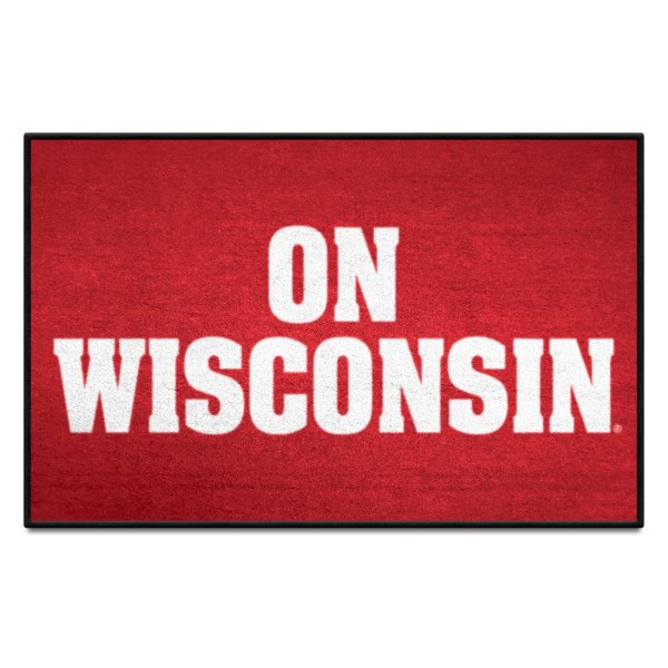 FanMats® - University of Wisconsin 30"L x 19"W Slogan Nylon Starter Mat with School Slogan