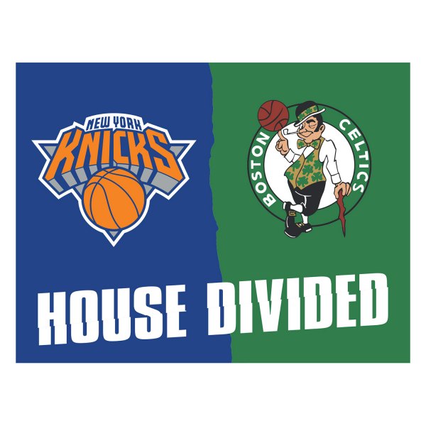FanMats® - New York Knicks/Celtics 34" x 42.5" Nylon Face House Divided Floor Mat