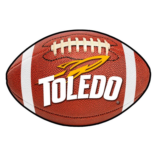 FanMats® - University of Toledo 20.5" x 32.5" Nylon Face Football Ball Floor Mat with "Rocket & Toledo" Logo