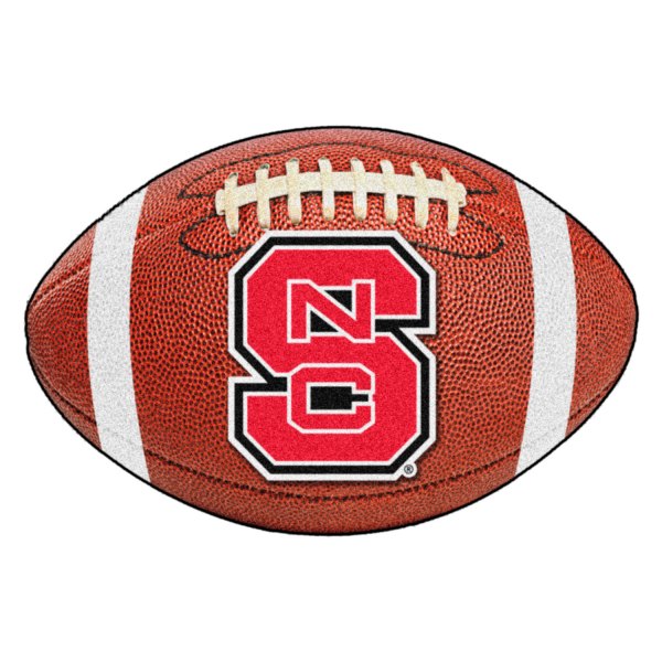 FanMats® - North Carolina State University 20.5" x 32.5" Nylon Face Football Ball Floor Mat with "NCS" Primary Logo