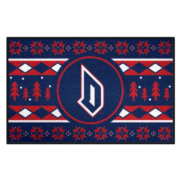 FanMats® - Duquesne University 30"L x 19"W Holiday Sweater Nylon Starter Mat with D Primary Logo & Holiday Sweater Art